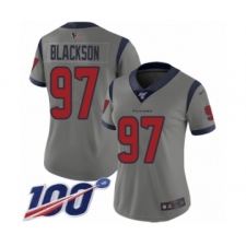 Women's Houston Texans #97 Angelo Blackson Limited Gray Inverted Legend 100th Season Football Jersey