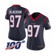 Women's Houston Texans #97 Angelo Blackson Navy Blue Team Color Vapor Untouchable Limited Player 100th Season Football Jersey