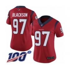 Women's Houston Texans #97 Angelo Blackson Red Alternate Vapor Untouchable Limited Player 100th Season Football Jersey