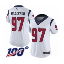 Women's Houston Texans #97 Angelo Blackson White Vapor Untouchable Limited Player 100th Season Football Jersey