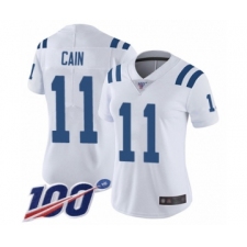 Women's Indianapolis Colts #11 Deon Cain White Vapor Untouchable Limited Player 100th Season Football Jersey
