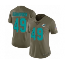 Women's Miami Dolphins #49 Sam Eguavoen Limited Olive 2017 Salute to Service Football Jersey