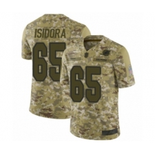 Men's Miami Dolphins #65 Danny Isidora Limited Camo 2018 Salute to Service Football Jersey