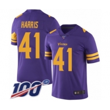 Youth Minnesota Vikings #41 Anthony Harris Limited Purple Rush Vapor Untouchable 100th Season Football Jersey
