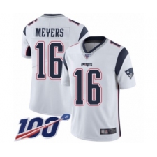 Men's New England Patriots #16 Jakobi Meyers White Vapor Untouchable Limited Player 100th Season Football Jersey