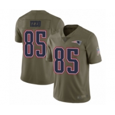Men's New England Patriots #85 Ryan Izzo Limited Olive 2017 Salute to Service Football Jersey