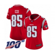 Women's New England Patriots #85 Ryan Izzo Limited Red Inverted Legend 100th Season Football Jersey