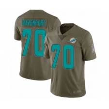 Men's Miami Dolphins #70 Julie'n Davenport Limited Olive 2017 Salute to Service Football Jersey