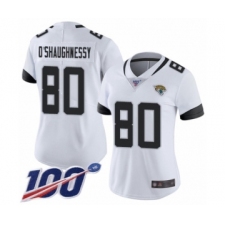 Women's Jacksonville Jaguars #80 James O'Shaughnessy White Vapor Untouchable Limited Player 100th Season Football Jersey