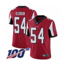 Men's Atlanta Falcons #54 Foye Oluokun Red Team Color Vapor Untouchable Limited Player 100th Season Football Jersey