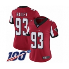 Women's Atlanta Falcons #93 Allen Bailey Red Team Color Vapor Untouchable Limited Player 100th Season Football Jersey