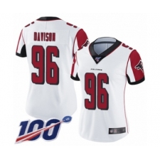 Women's Atlanta Falcons #96 Tyeler Davison White Vapor Untouchable Limited Player 100th Season Football Jersey