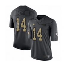Men's Arizona Cardinals #14 Damiere Byrd Limited Black 2016 Salute to Service Football Jersey