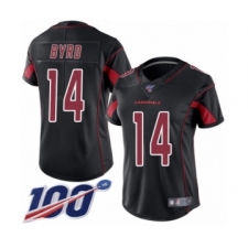 Women's Arizona Cardinals #14 Damiere Byrd Limited Black Rush Vapor Untouchable 100th Season Football Jersey