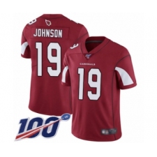 Men's Arizona Cardinals #19 KeeSean Johnson Red Team Color Vapor Untouchable Limited Player 100th Season Football Jersey