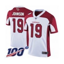 Men's Arizona Cardinals #19 KeeSean Johnson White Vapor Untouchable Limited Player 100th Season Football Jersey