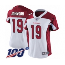 Women's Arizona Cardinals #19 KeeSean Johnson White Vapor Untouchable Limited Player 100th Season Football Jersey
