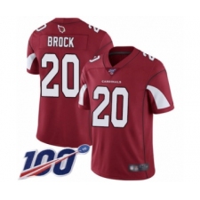 Men's Arizona Cardinals #20 Tramaine Brock Red Team Color Vapor Untouchable Limited Player 100th Season Football Jersey