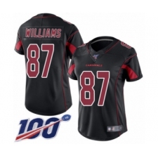 Women's Arizona Cardinals #87 Maxx Williams Limited Black Rush Vapor Untouchable 100th Season Football Jersey