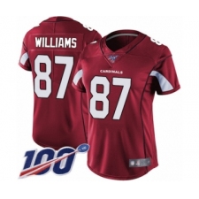 Women's Arizona Cardinals #87 Maxx Williams Red Team Color Vapor Untouchable Limited Player 100th Season Football Jersey
