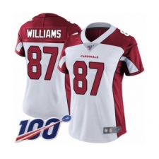 Women's Arizona Cardinals #87 Maxx Williams White Vapor Untouchable Limited Player 100th Season Football Jersey