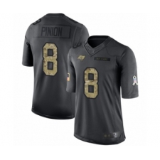 Men's Tampa Bay Buccaneers #8 Bradley Pinion Limited Black 2016 Salute to Service Football Jersey
