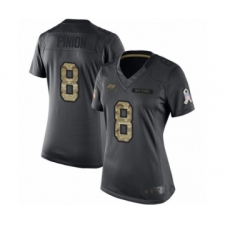 Women's Tampa Bay Buccaneers #8 Bradley Pinion Limited Black 2016 Salute to Service Football Jersey