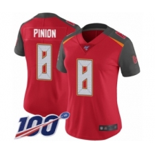 Women's Tampa Bay Buccaneers #8 Bradley Pinion Red Team Color Vapor Untouchable Limited Player 100th Season Football Jersey