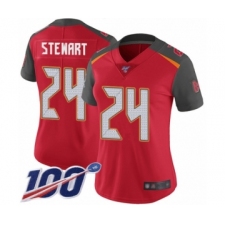 Women's Tampa Bay Buccaneers #24 Darian Stewart Red Team Color Vapor Untouchable Limited Player 100th Season Football Jersey