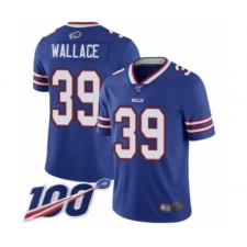 Men's Buffalo Bills #39 Levi Wallace Royal Blue Team Color Vapor Untouchable Limited Player 100th Season Football Jersey