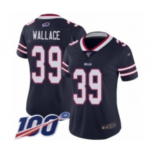 Women's Buffalo Bills #39 Levi Wallace Limited Navy Blue Inverted Legend 100th Season Football Jersey