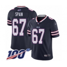 Youth Buffalo Bills #67 Quinton Spain Limited Navy Blue Inverted Legend 100th Season Football Jersey