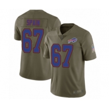 Youth Buffalo Bills #67 Quinton Spain Limited Olive 2017 Salute to Service Football Jersey