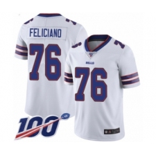 Men's Buffalo Bills #76 Jon Feliciano White Vapor Untouchable Limited Player 100th Season Football Jersey