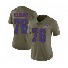Women's Buffalo Bills #76 Jon Feliciano Limited Olive 2017 Salute to Service Football Jersey