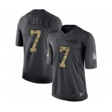 Youth Carolina Panthers #7 Kyle Allen Limited Black 2016 Salute to Service Football Jersey