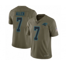 Youth Carolina Panthers #7 Kyle Allen Limited Olive 2017 Salute to Service Football Jersey