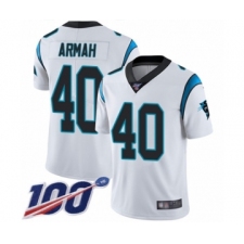 Youth Carolina Panthers #40 Alex Armah White Vapor Untouchable Limited Player 100th Season Football Jersey