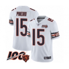 Men's Chicago Bears #15 Eddy Pineiro White Vapor Untouchable Limited Player 100th Season Football Jersey