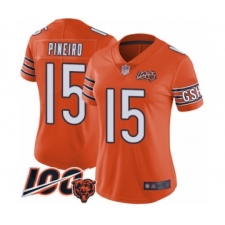 Women's Chicago Bears #15 Eddy Pineiro Orange Alternate 100th Season Limited Football Jersey