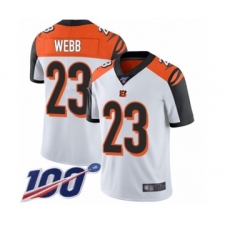 Men's Cincinnati Bengals #23 B.W. Webb White Vapor Untouchable Limited Player 100th Season Football Jersey