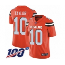 Men's Cleveland Browns #10 Taywan Taylor Orange Alternate Vapor Untouchable Limited Player 100th Season Football Jersey