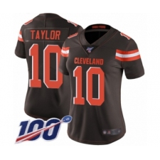 Women's Cleveland Browns #10 Taywan Taylor Brown Team Color Vapor Untouchable Limited Player 100th Season Football Jersey