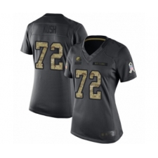Women's Cleveland Browns #72 Eric Kush Limited Black 2016 Salute to Service Football Jersey