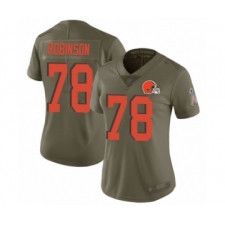 Women's Cleveland Browns #78 Greg Robinson Limited Olive 2017 Salute to Service Football Jersey