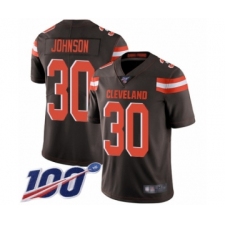 Men's Cleveland Browns #30 D'Ernest Johnson Brown Team Color Vapor Untouchable Limited Player 100th Season Football Jersey