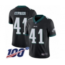 Men's Philadelphia Eagles #41 Johnathan Cyprien Black Alternate Vapor Untouchable Limited Player 100th Season Football Jersey