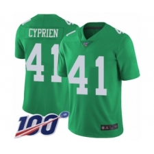 Men's Philadelphia Eagles #41 Johnathan Cyprien Limited Green Rush Vapor Untouchable 100th Season Football Jersey