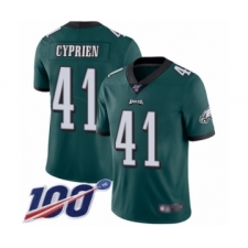 Men's Philadelphia Eagles #41 Johnathan Cyprien Midnight Green Team Color Vapor Untouchable Limited Player 100th Season Football Jersey