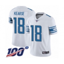Men's Detroit Lions #18 Jermaine Kearse White Vapor Untouchable Limited Player 100th Season Football Jersey